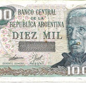 Argentina 10.000 Australes Transitorio De Paul- Fraga Bottero 2876 MB-(escrito)