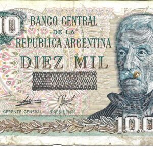 Argentina 10.000 Australes Transitorio De Paul- Fraga Bottero 2876 MB-