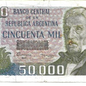 Argentina 50.000 Australes Transitorio M. Ginocchio-Garcia Vazquez Bottero 2884 MB- (escrito)