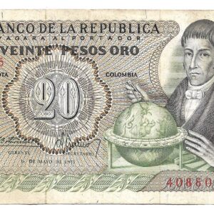 Colombia 20 Pesos Oro 1973 P409a MB