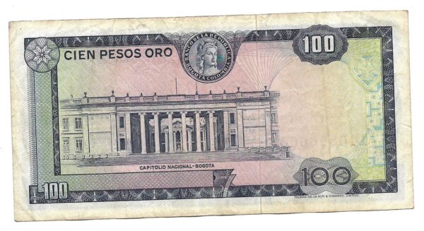 Colombia 100 Pesos Oro 1973 P415 MB- - Imagen 2