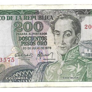 Colombia 200 Pesos Oro 1978 P419 MB (escrito)