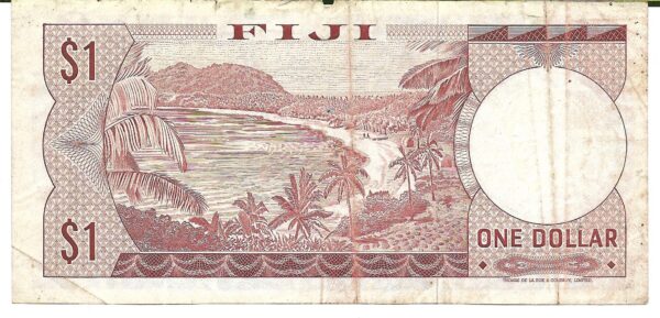 Fiji 1 Dolar 1974 P71 MB- - Imagen 2