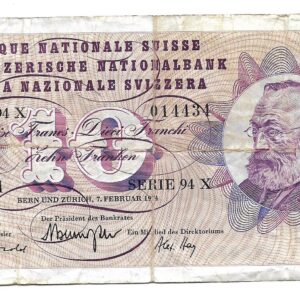 Suiza 10 Franken 1974 P45t MB-