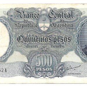 Argentina 500 Pesos Moneda Nacional serie A Ianella-Real Bottero 2123 MB