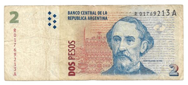 Reposicion 2 Pesos Convertibles sin Leyenda Bottero 3223 Redrado-Camaño MB-