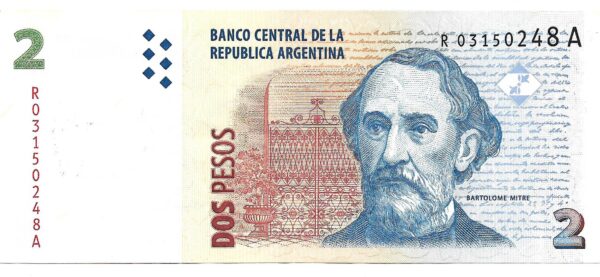 Reposicion 2 Pesos Convertibles sin Leyenda Bottero 3227 Redrado-Balestrini EXC-