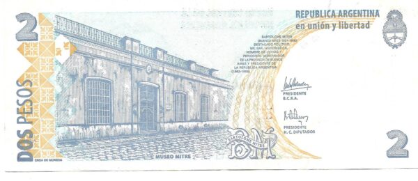 Reposicion 2 Pesos Convertibles sin Leyenda Bottero 3227 Redrado-Balestrini EXC- - Imagen 2