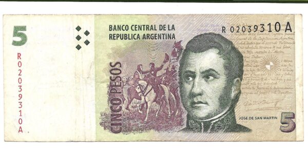 Reposicion 5 Pesos Convertibles sin Leyenda Bottero 3326 Redrado-Cobos MB-