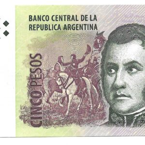 Argentina 5 Pesos Convertibles sin Leyenda serie G Marco del Pont-Cobos Bottero 3328 EXC+
