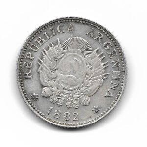 Argentina 20 Centavos de Plata 1882 CJ19.1 MB+