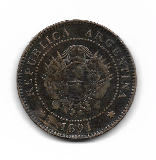 Argentina 1 Centavo 1891 CJ46 MB-