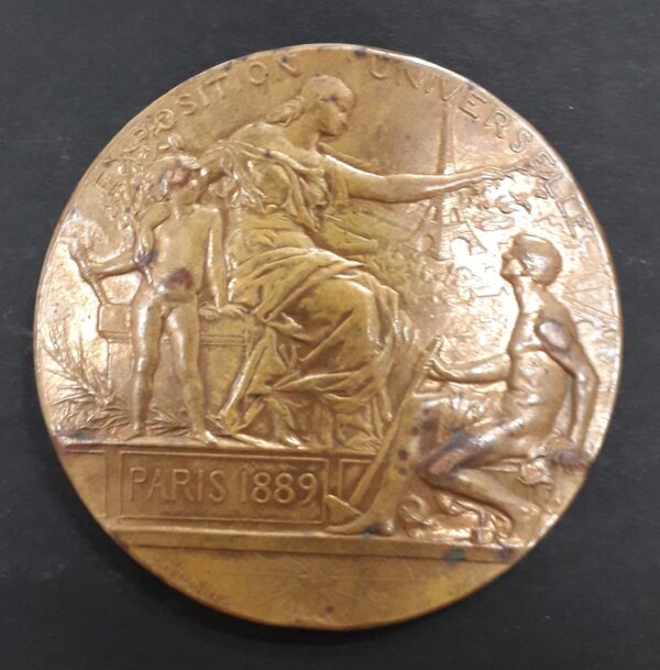 Medalla Exposicion Universal de Paris 1889 Por Daniel Dupuis - Imagen 2