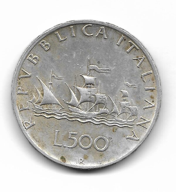Italia 500 Liras de Plata 1959 KM98 MB+