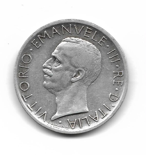 Italia 5 Liras de Plata 1927 KM67.2 **FERT MB+ - Imagen 2
