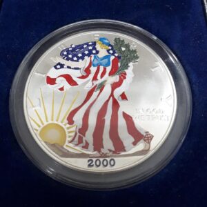 Estados Unidos 1 Dolar 2000 Onza Plata .999 Esmaltada Colorizada con Estuche SC