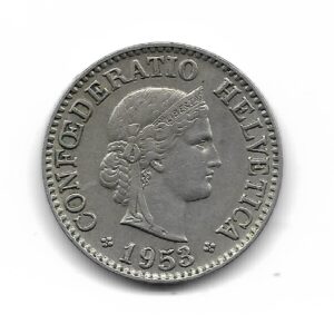 Suiza 10 Rappen 1953 KM27 MB