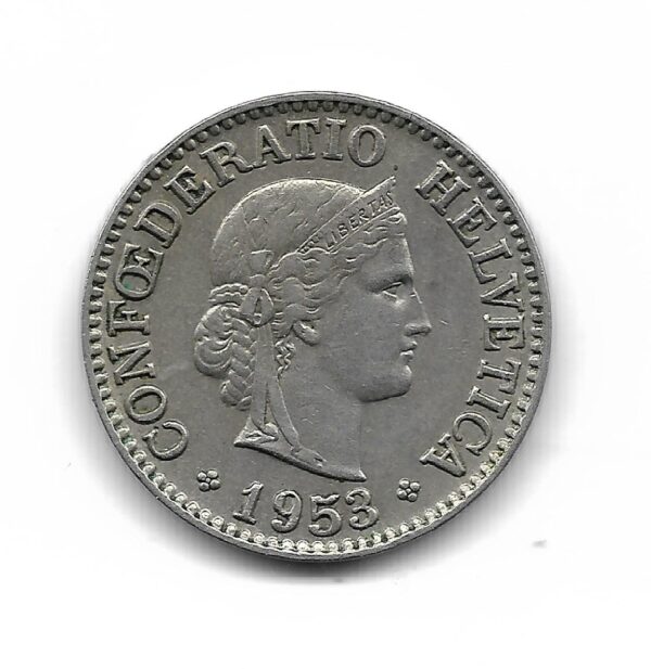 Suiza 10 Rappen 1953 KM27 MB