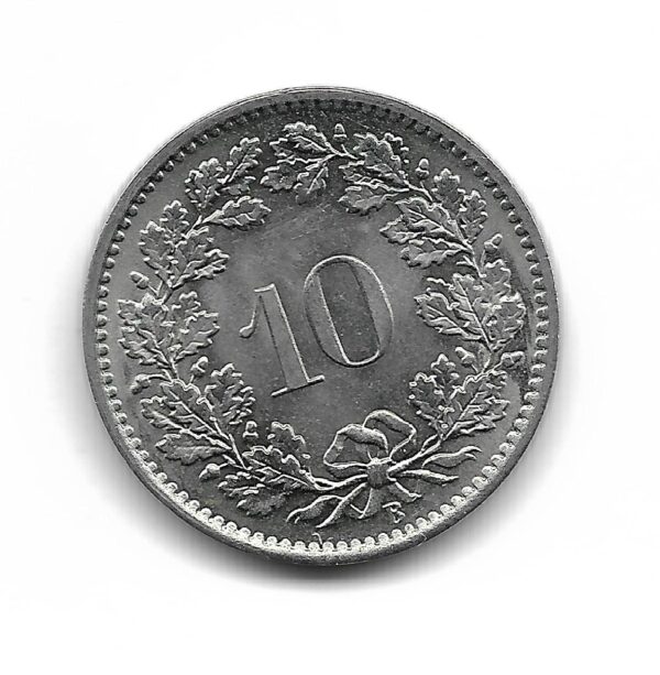 Suiza 10 Rappen 1965 KM27 SC - Imagen 2