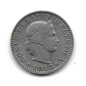 Suiza 20 Rappen 1912 KM29 EXC-