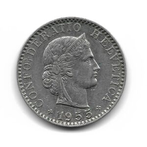 Suiza 20 Rappen 1955 KM29a EXC