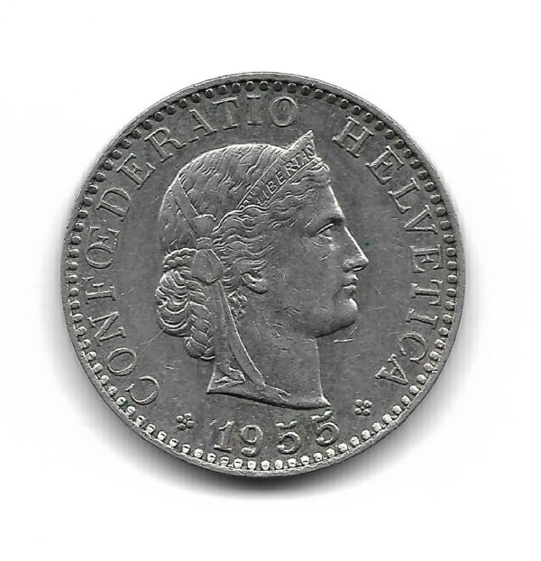 Suiza 20 Rappen 1955 KM29a EXC