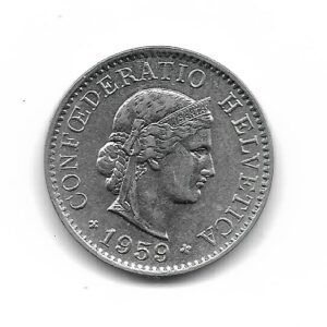 Suiza 5 Rappen 1959 KM26 EXC