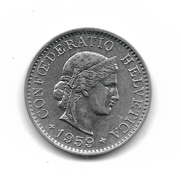 Suiza 5 Rappen 1959 KM26 EXC