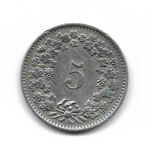 Suiza 5 Rappen 1962 KM26 EXC - Imagen 2