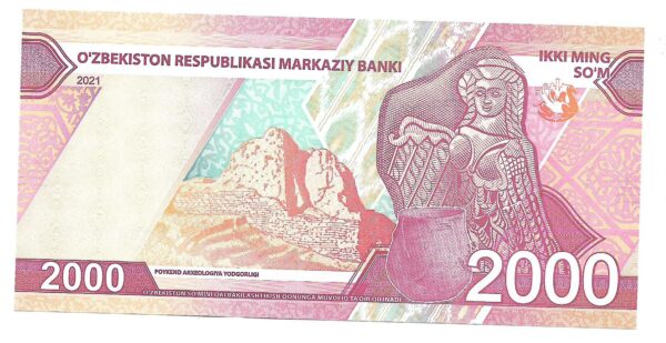 Uzbekistan 2000 Som 2021 P87 SC - Imagen 2