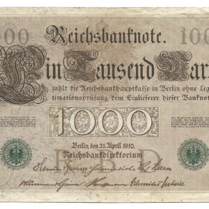 Alemania 1000 Marcos 1910 Sello Verde P45b EXC