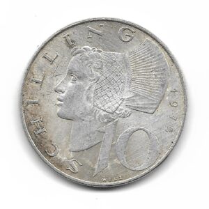 Austria 10 Schilling de Plata 1972 KM2882 EXC
