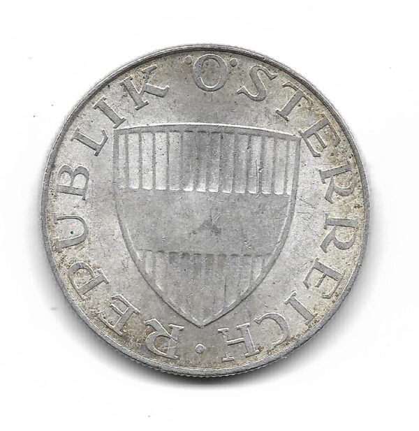 Austria 10 Schilling de Plata 1973 KM2882 EXC+ - Imagen 2