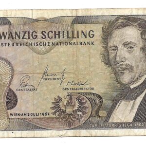 Austria 20 Shillings 1967 P142 MB
