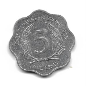Caribe del Este 5 Cents 1995 KM12 EXC