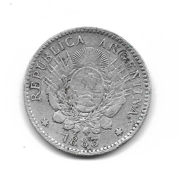 Argentina 10 Centavos de Plata 1883 CJ23.1 MB-