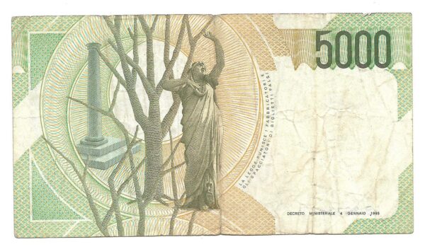 Italia 5000 Liras año 1985 Bellini P111 MB - Imagen 2