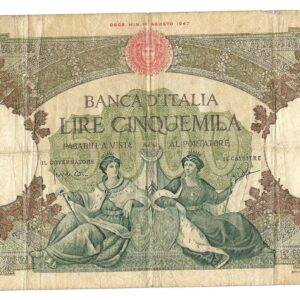 Italia 5000 Liras 23-3-1961 P85d MB-