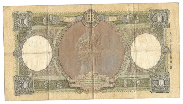 Italia 5000 Liras 23-3-1961 P85d MB- - Imagen 2