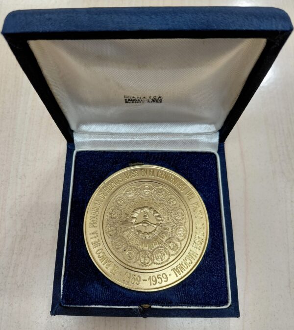 Medalla Banco Provincia de Buenos Aires Centenario Pacto Union Nacional 1859-1959