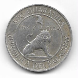 Paraguay 300 Guaranies de Plata KM29 EXC