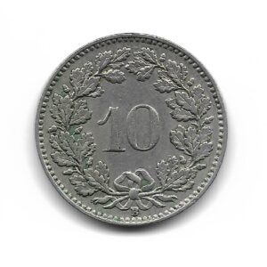 Suiza 10 Rappen 1952 KM27 MB+