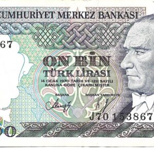 Turquia 10000 Liras 1970 P199 EXC