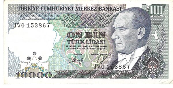 Turquia 10000 Liras 1970 P199 EXC