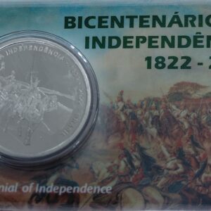 Brasil 2 Reales 1822-2022 Bicentenario de la Independencia Esmaltada KM735 SC