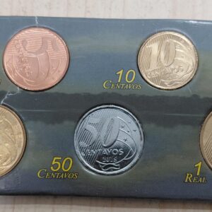 Brasil Blister Completo 5 Piezas Monedas de Real 2da. Familia 2015-2017 SC