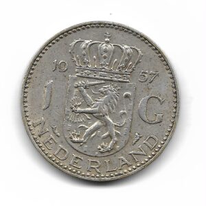Holanda 1 Gulden de Plata 1957 KM184 MB+