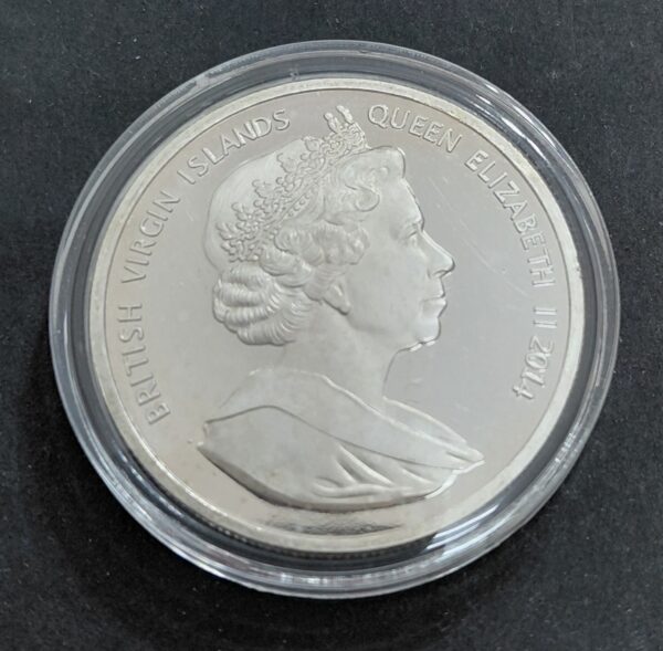 Islas Vírgenes Británicas 1 Dolar de Plata 2014 Visita a Brasil del Papa Francisco y Virgen de Aparecida Proof - Imagen 2