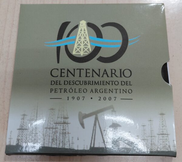 Argentina Blister 2 Pesos 2007 Petroleo Canto Liso BL44