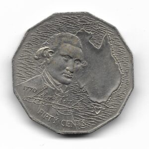Australia 50 Cents 1970 200 Aniversario Capitan Cook KM69 SC